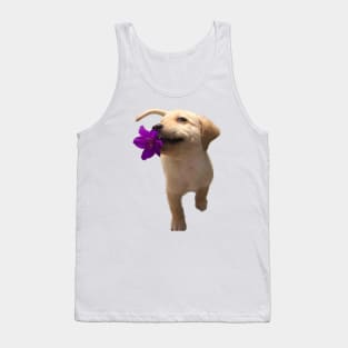 Yellow labrador holding flower Tank Top